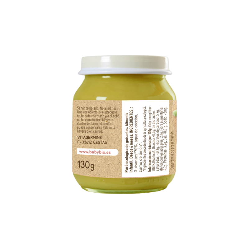 Tarrito de Guisantes (a partir de 6 meses) babybio 130 g