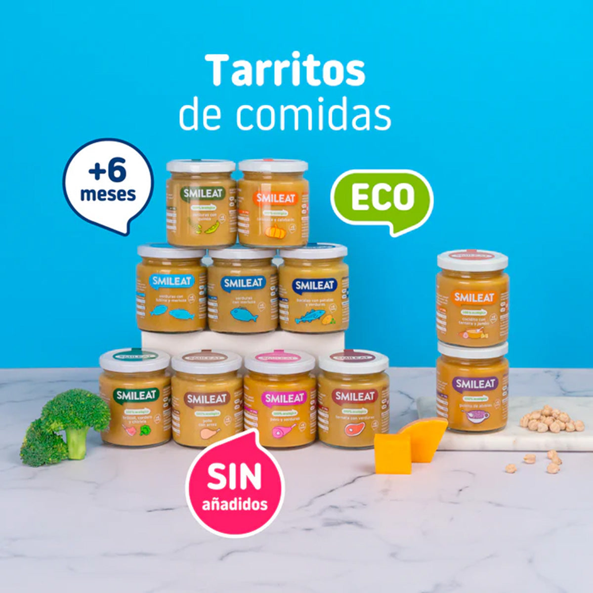 Pack 3x Tarrito BIO verduras y merluza +6 meses Smileat 230g