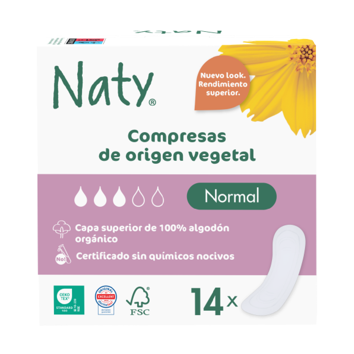Maandverband zonder vleugels Normal Naty 14 stuks
