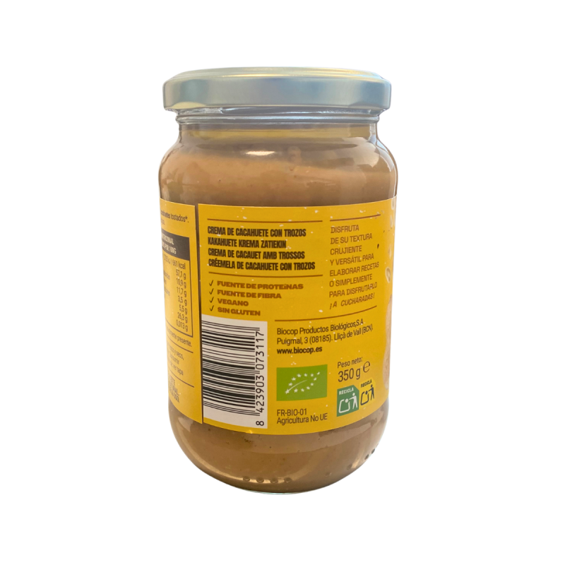 Crema de Cacahuete Crujiente Biocop 350 g