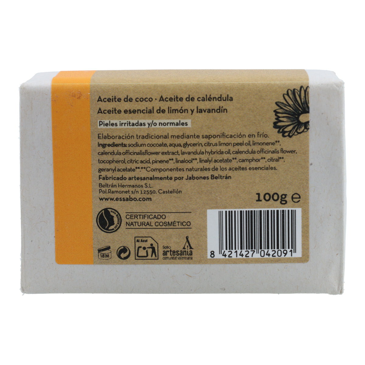 Ambachtelijke calendula zeep 100 g Essabó