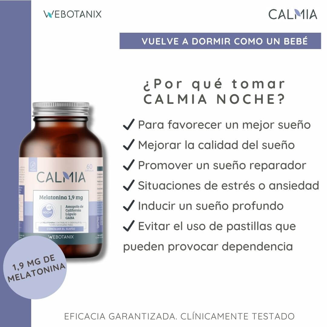 Calmia Nacht Melatonine 1,9 mg WeBotanix 60 capsules