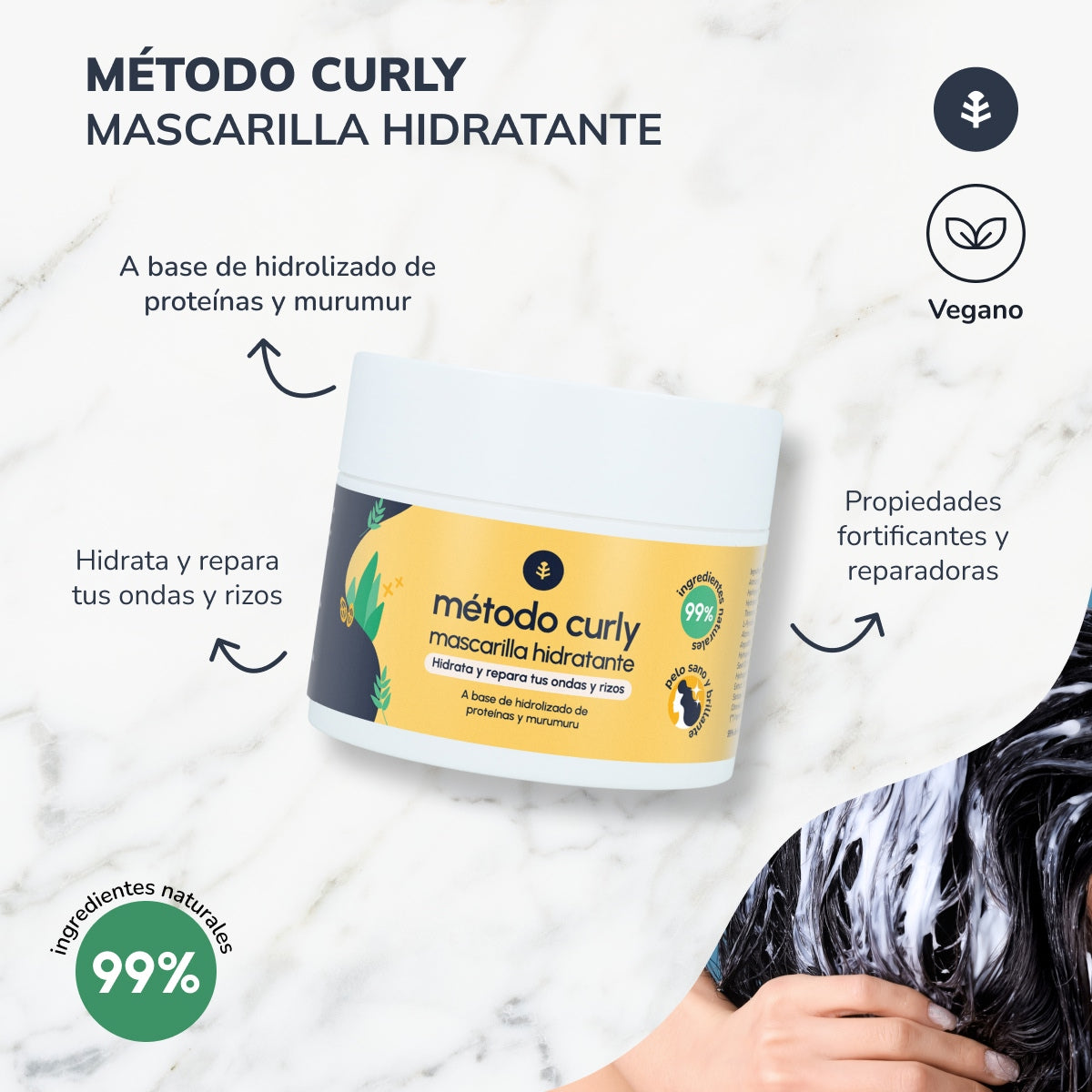 Krullen Methode Pakket: shampoo, masker en leave in Planeta Huerto