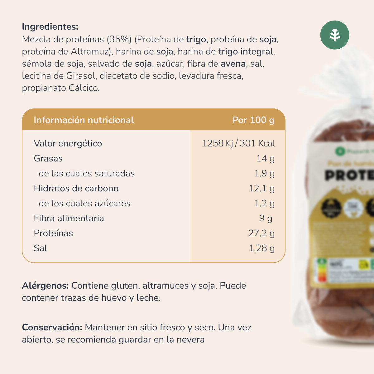 Eiwit hamburgerbroodje Planeta Huerto, 2 x 80 gram