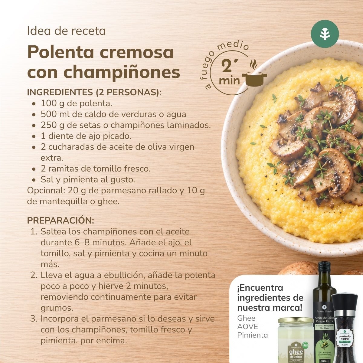 Instant polenta maïsgriesmeel ECO Planeta Huerto 500 g