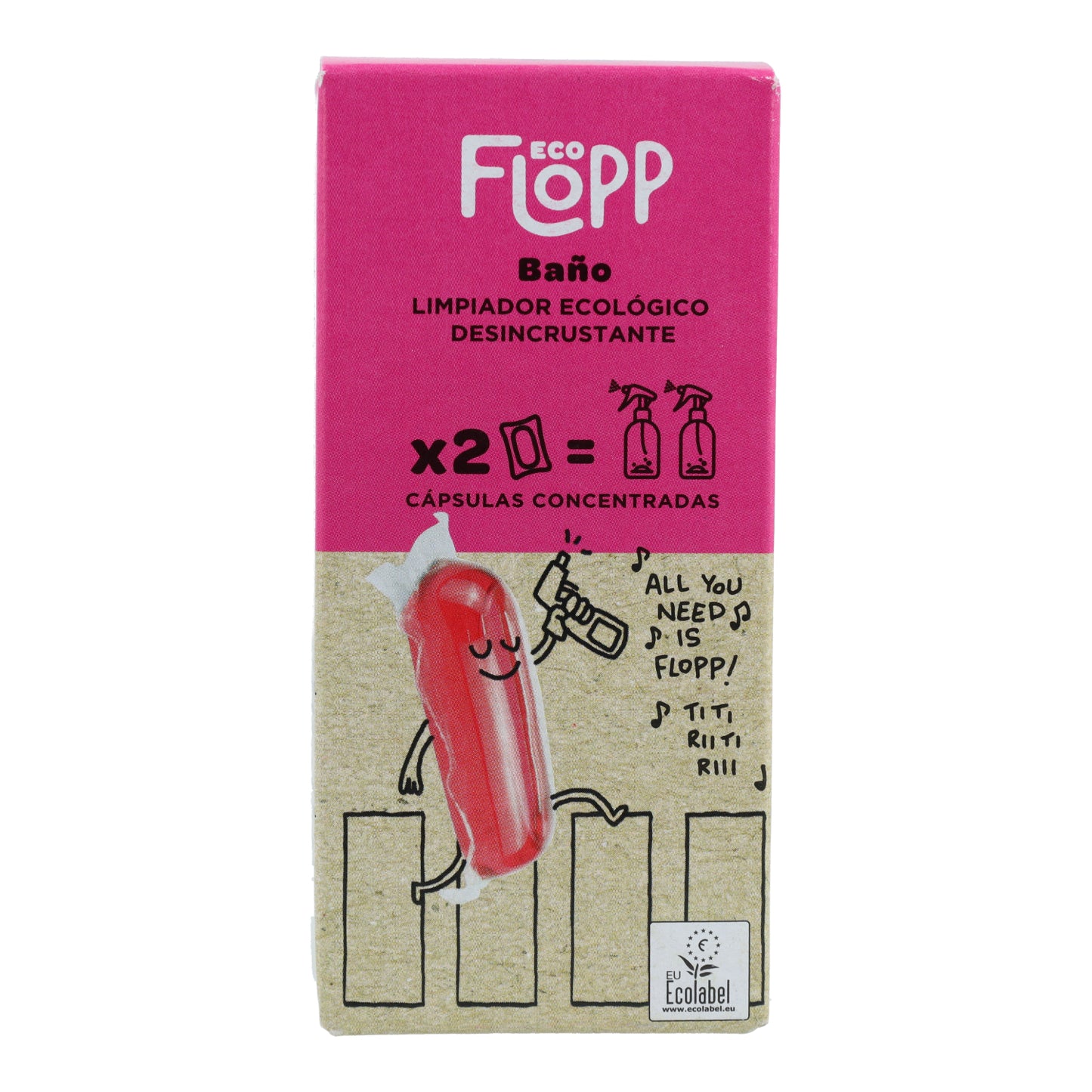 Wateroplosbare toiletreiniger Flopp  Navulling 2 capsules