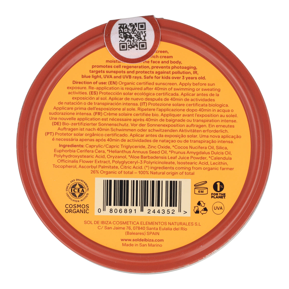 Zonnecrème SPF30 BIO 100 g