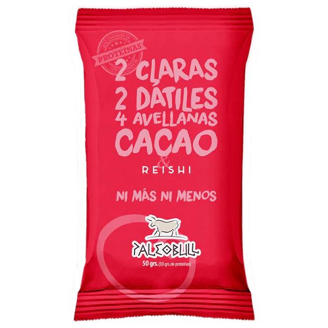 Barrita energética dátiles, avellanas, Reishi y Cacao PaleoBull, 50 g