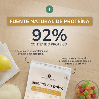 Gelatina neutra en polvo fuente de colágeno Planeta Huerto 1 Kg