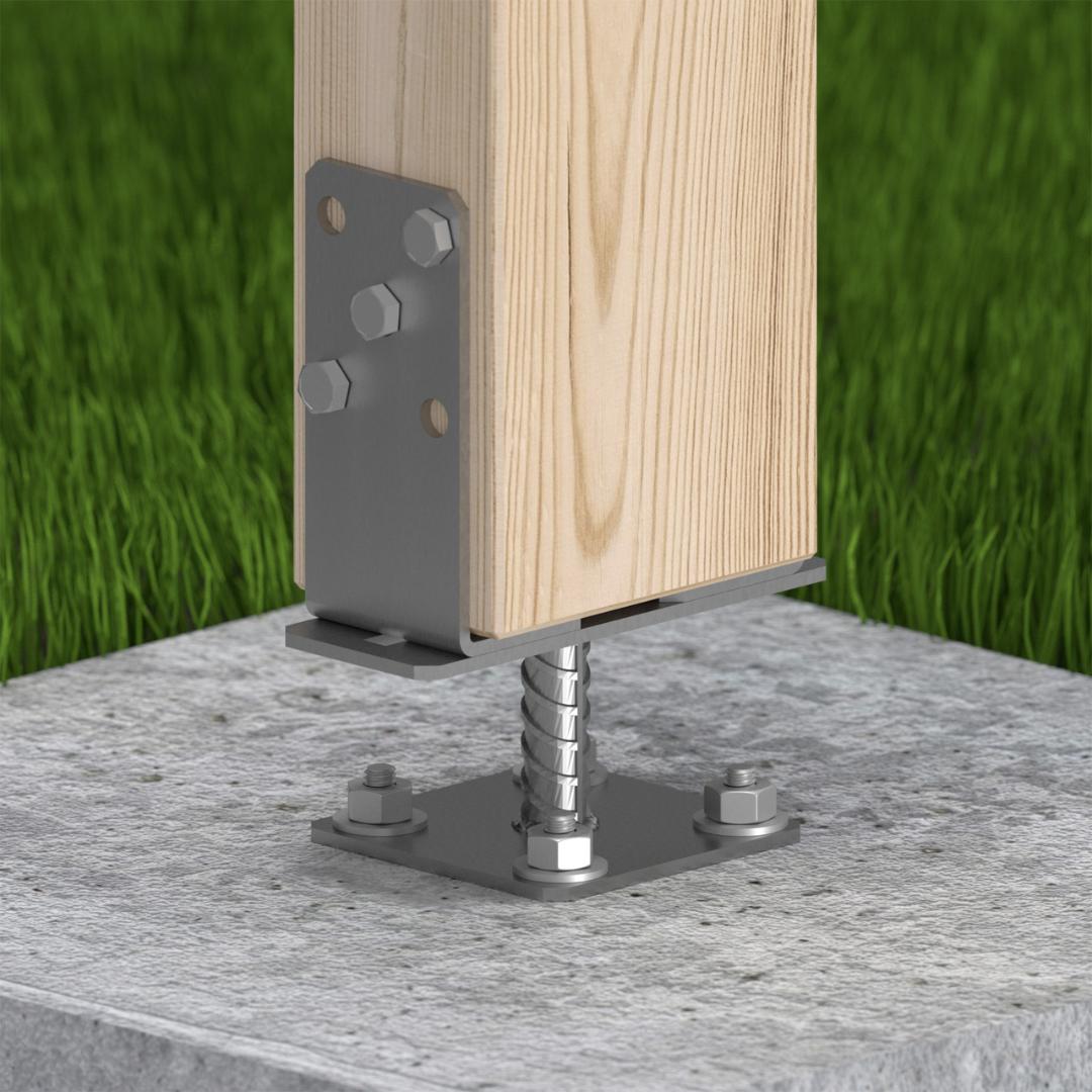 Soporte Alzado para postes y pérgolas (70-140 mm) Maderland