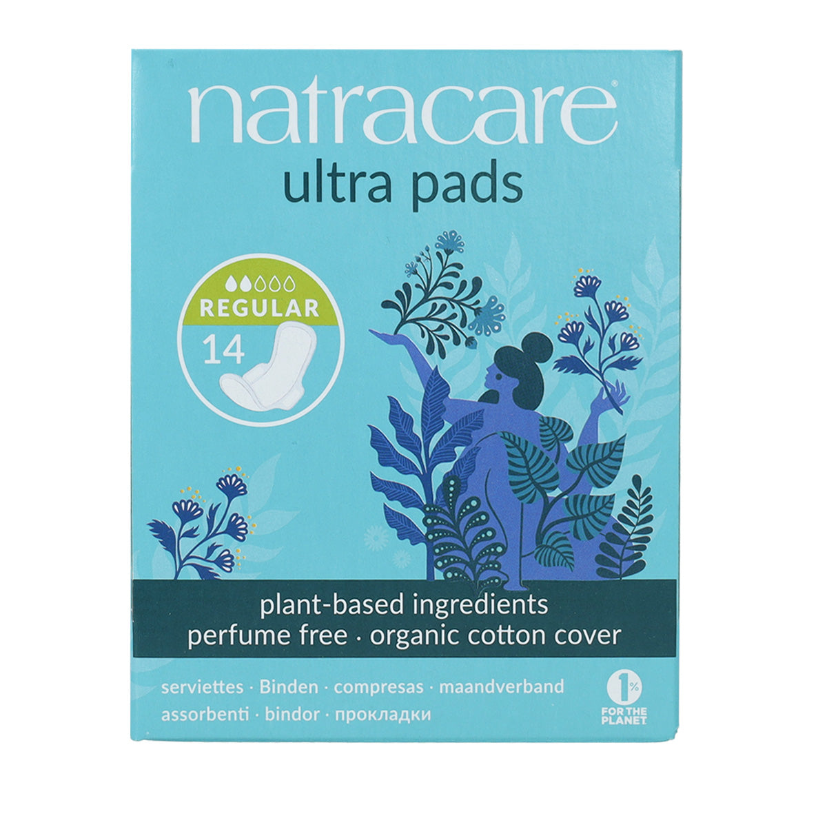 Compresa regular con alas bio Natracare 14 Uds