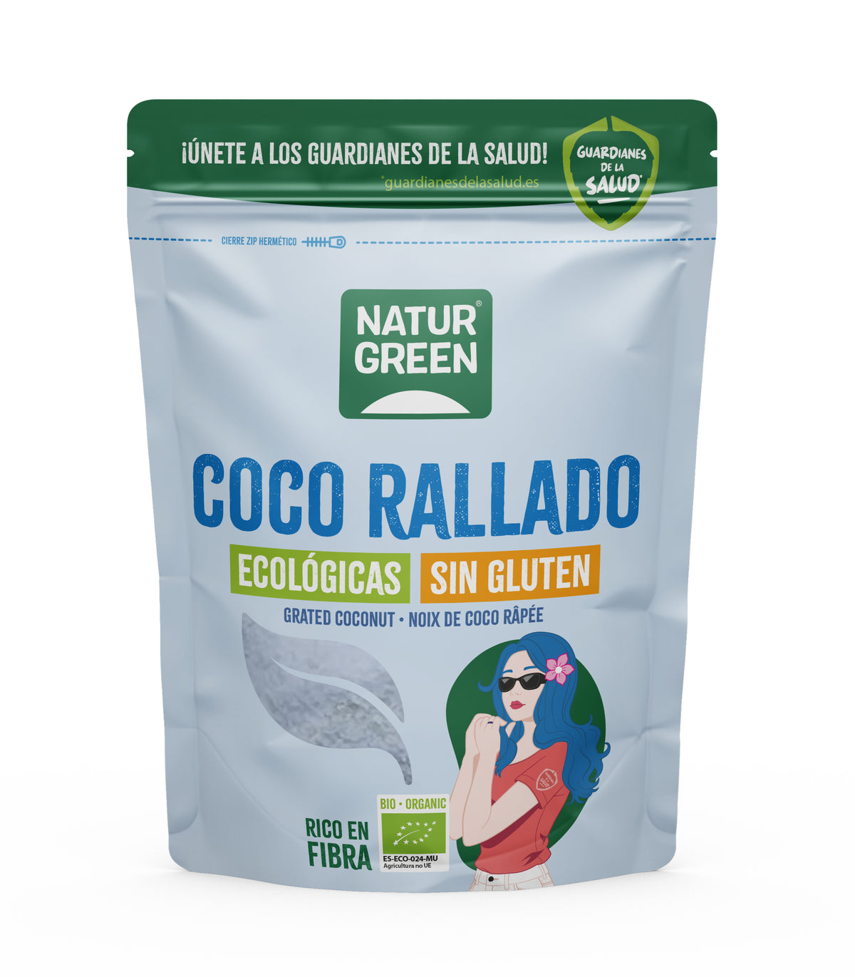 Biologische geraspte kokos Naturgreen 125 g