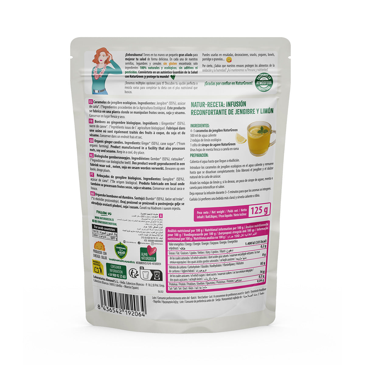 Gemberbonbons Naturgreen, 125 g