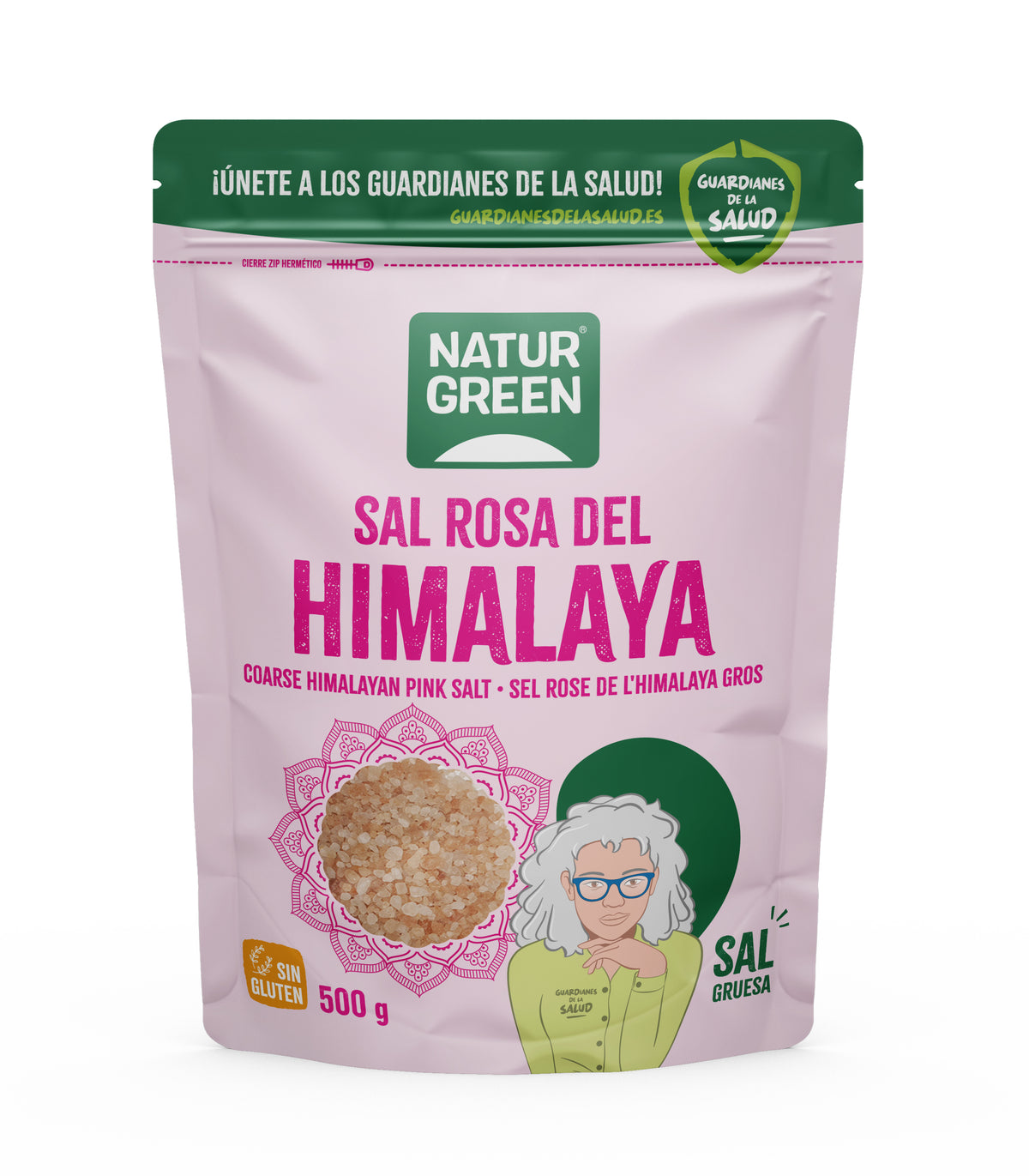 Grof Himalaya roze zout Naturgreen 500 g