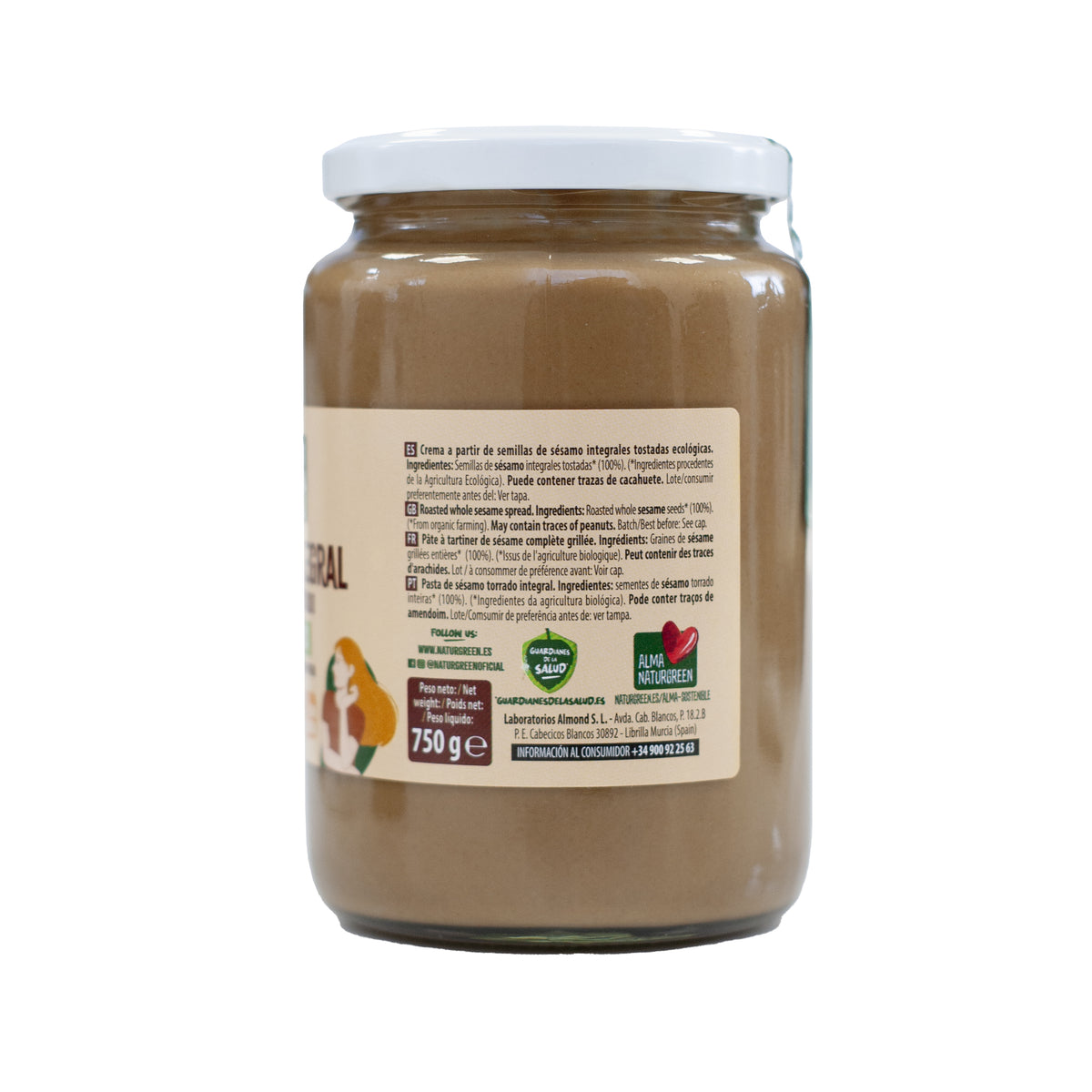Pakket 2x geroosterde tahin Naturgreen van 800 g