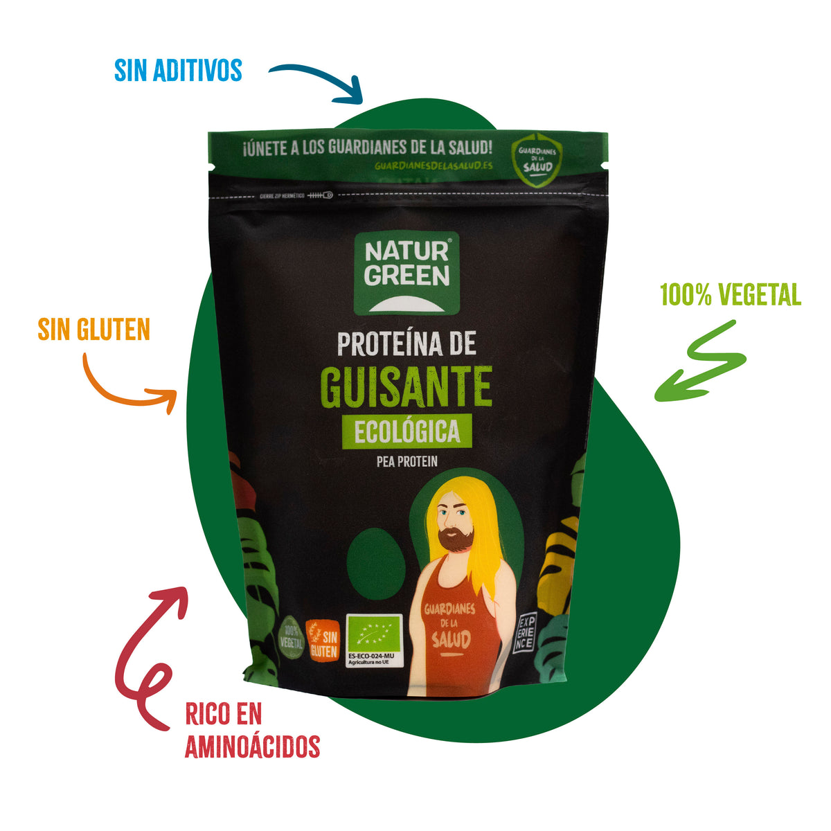 Biologische erwteneiwitten Naturgreen 400 g