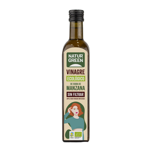 Ongefilterde biologische appelazijn NaturGreen 500 ml