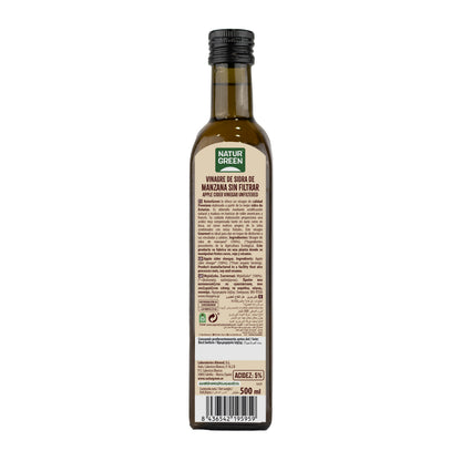 Ongefilterde biologische appelazijn NaturGreen 500 ml