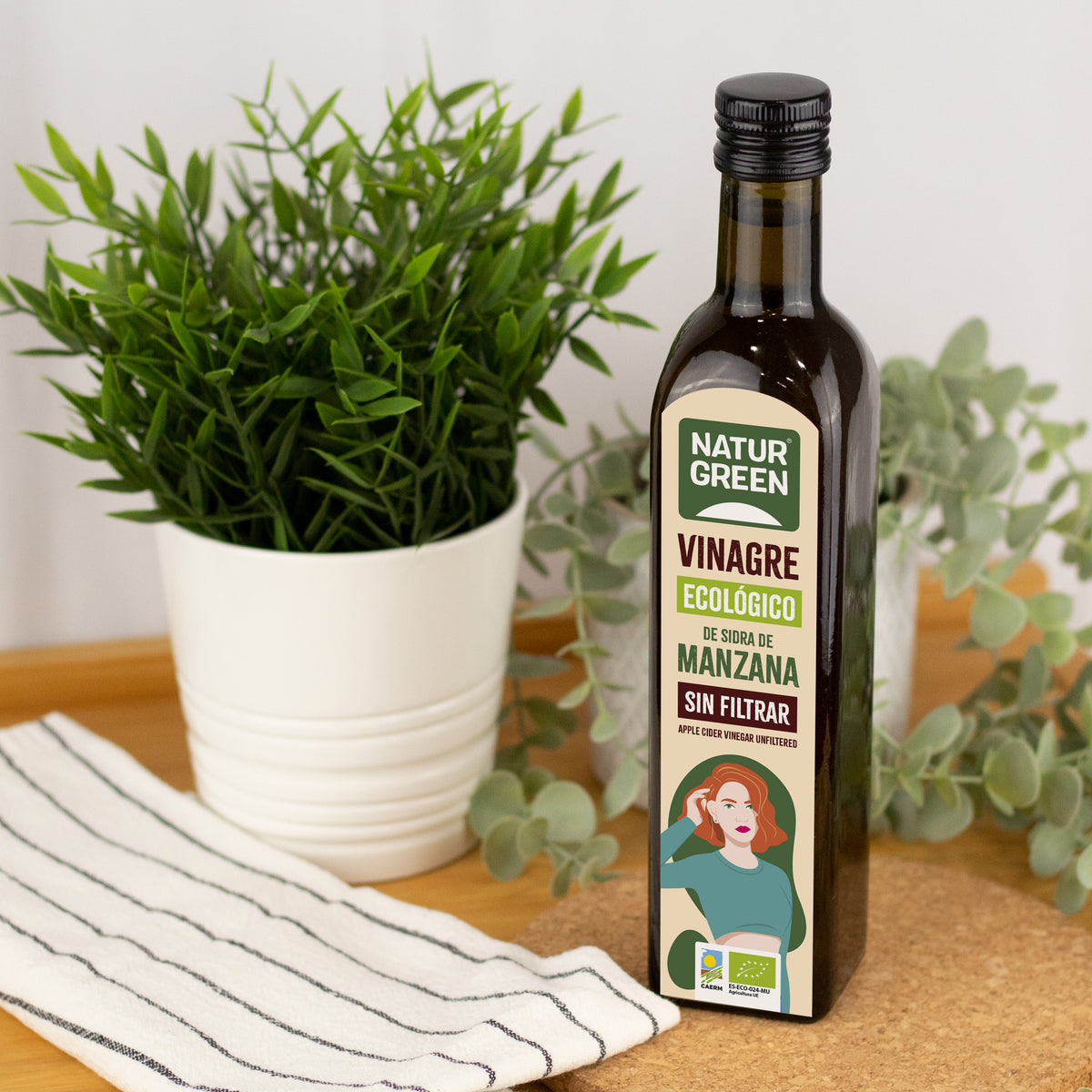 Ongefilterde biologische appelazijn NaturGreen 500 ml