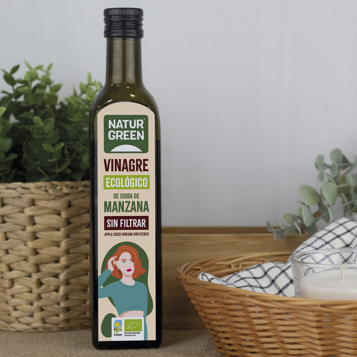 Ongefilterde biologische appelazijn NaturGreen 500 ml