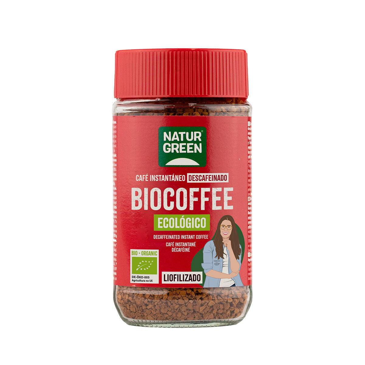 Biocoffee Instantkoffie Decafeïne Bio Premium NaturGreen 100 g