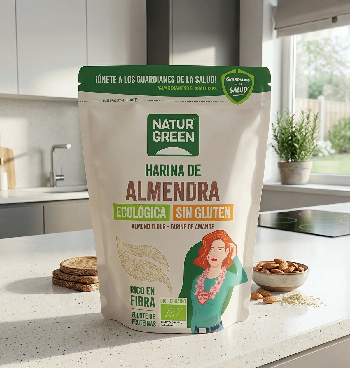 Glutenvrije biologische amandelmeel NaturGreen 300 g