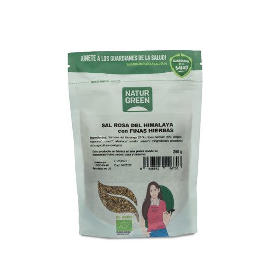 Roze Himalayazout met fijne biologische kruiden Naturgreen 250 g