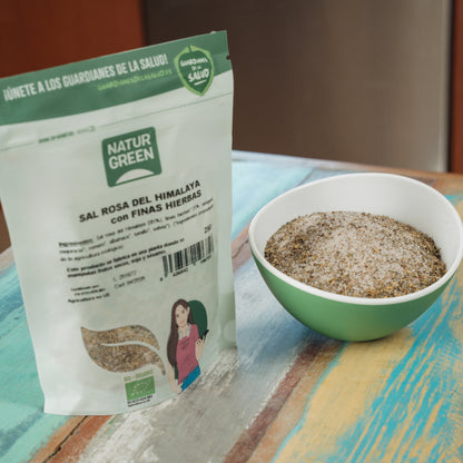 Roze Himalayazout met fijne biologische kruiden Naturgreen 250 g