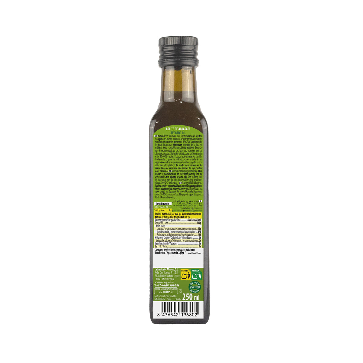 Biologische avocado-olie NaturGreen 250 ml