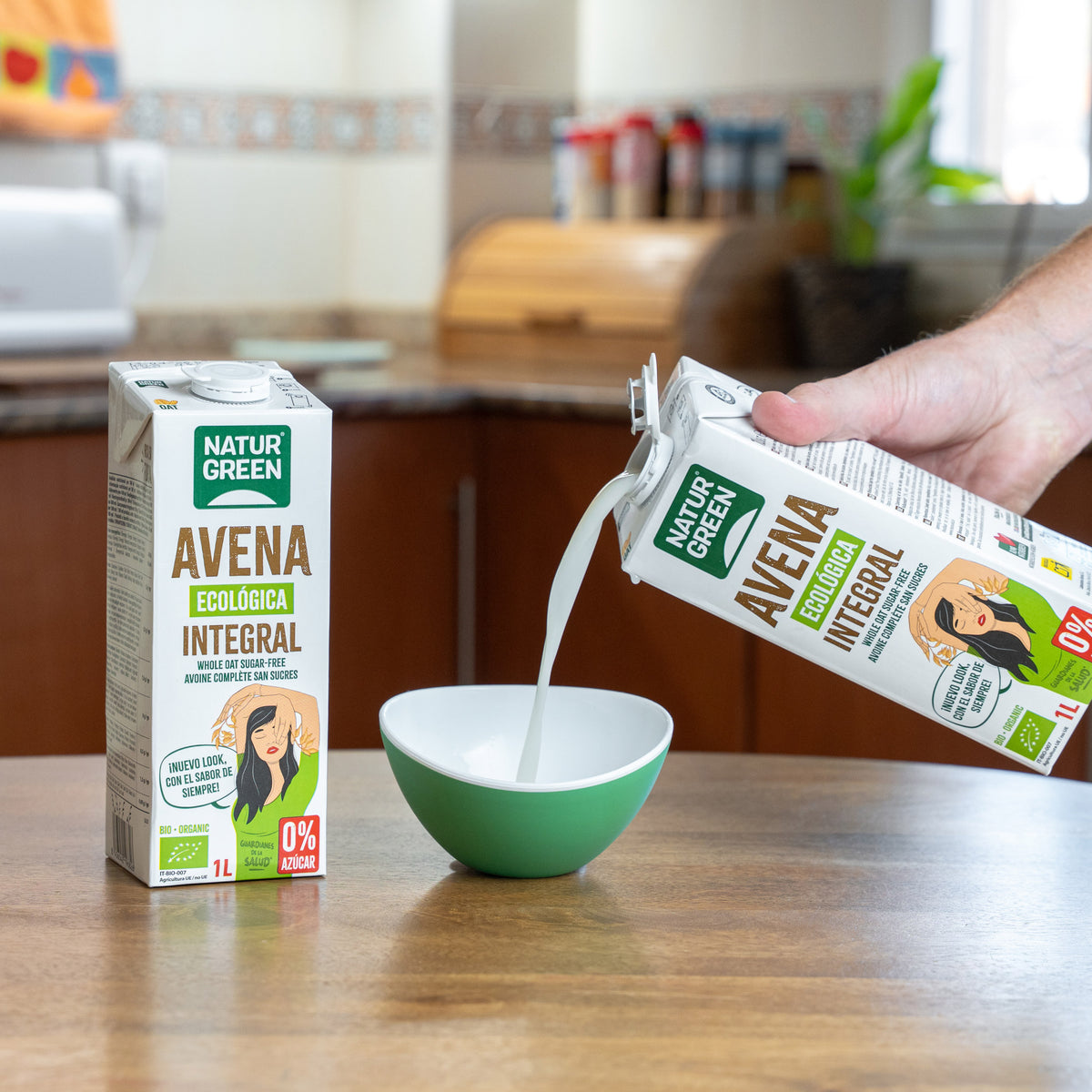 Pakket 6 stuks Biologische NaturGreen volkoren haverdrank 0% suikers 1 l