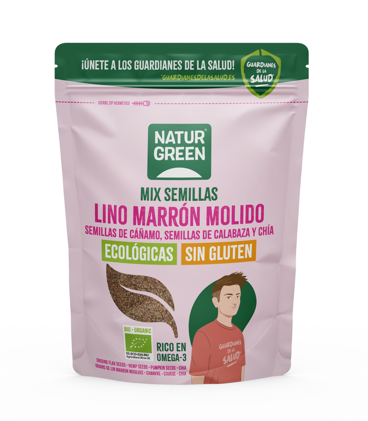 Lijnzaad, hennepzaad, pompoenpitten en chiazaad Bio NaturGreen 150 g