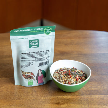 Mix van 6 zaden Goji en Chia Bio NaturGreen 225 g