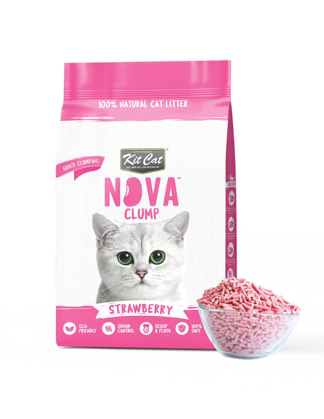 Kit Cat Arena Eco SoyaClump - Strawberry 7 L Kattenbakvulling