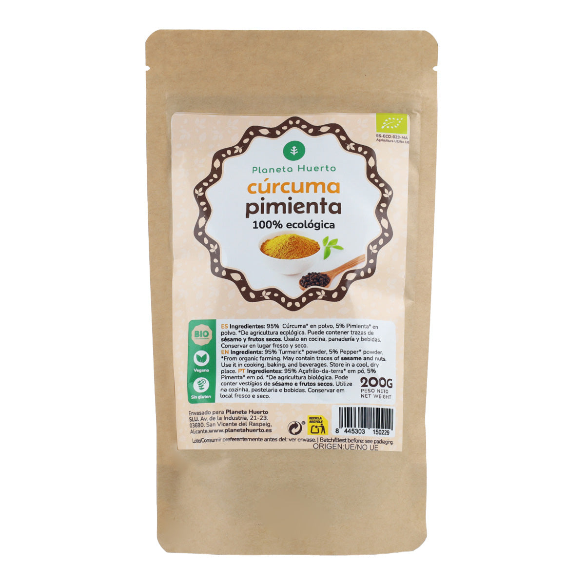 Kurkuma en peperpoeder ECO Planeta Huerto 150 g
