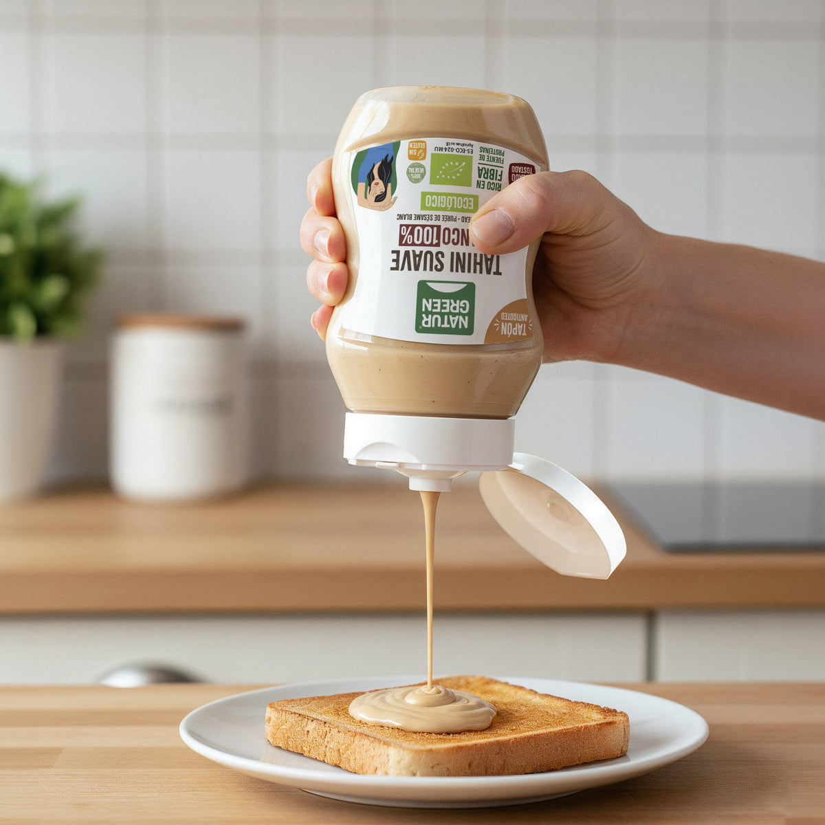 Tahini Suave Blanco Antigoteo Bio NaturGreen 270 g