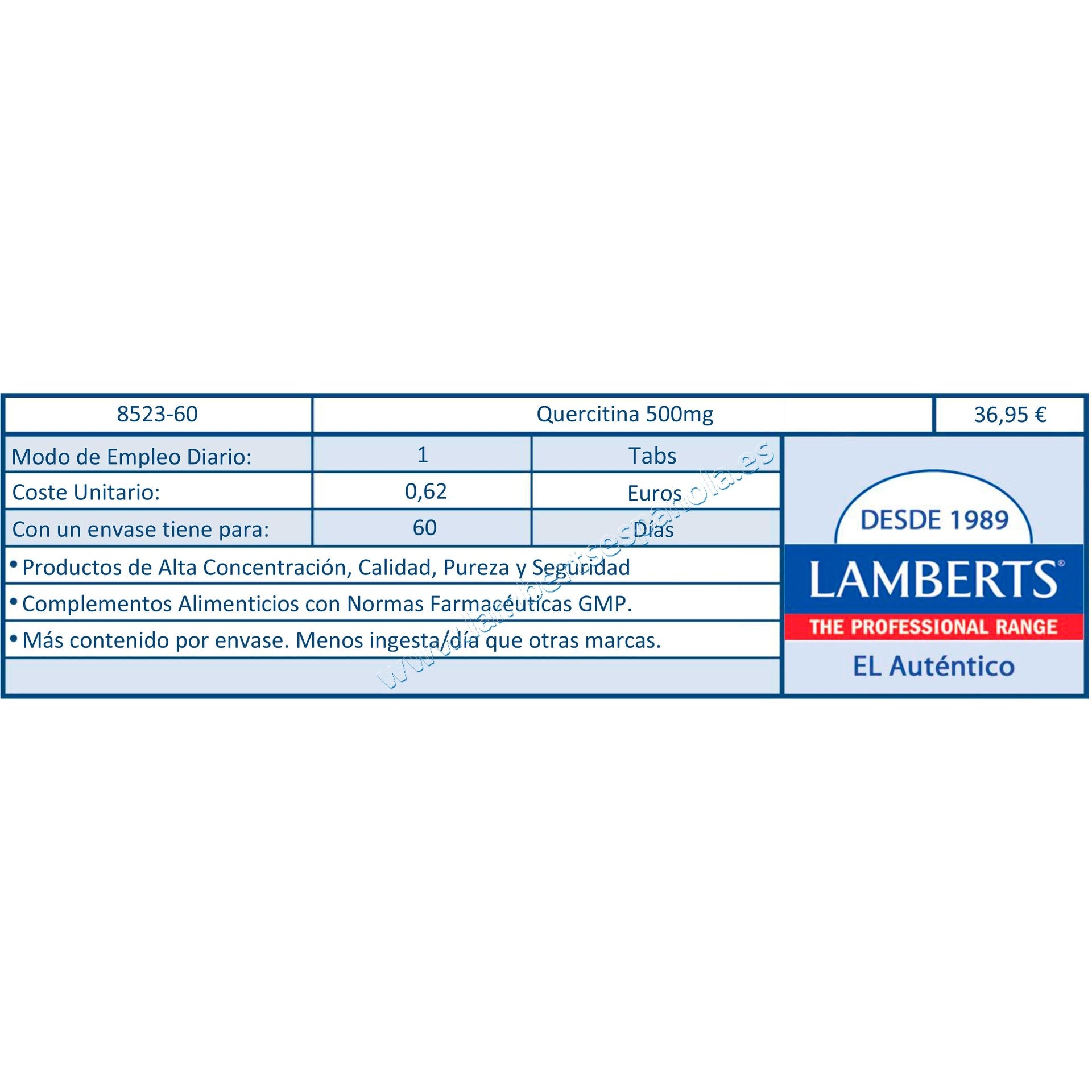 Quercitina  60 tabletas de 500, Lamberts