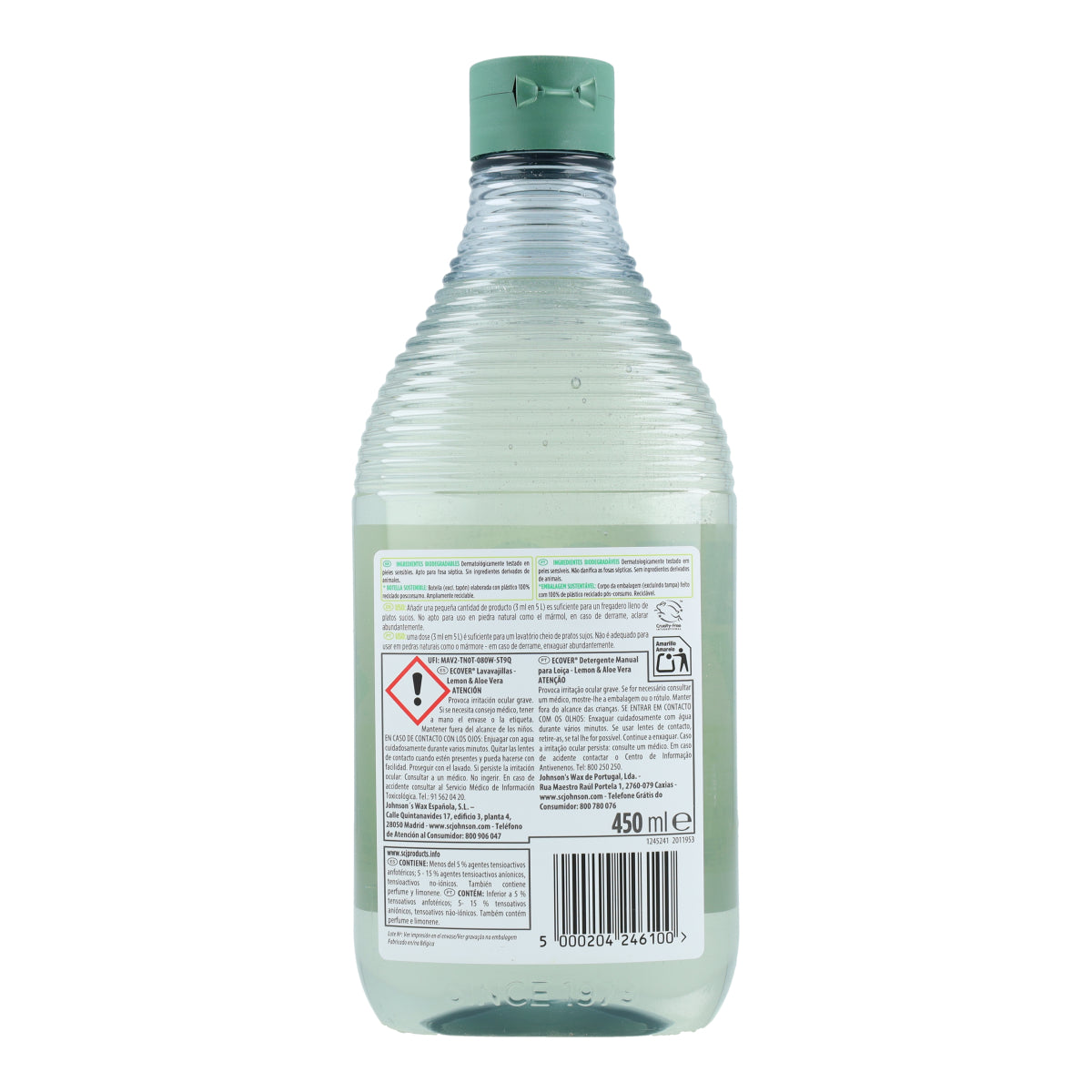 Afwasmiddel met citroen en aloë vera Ecover 450 ml