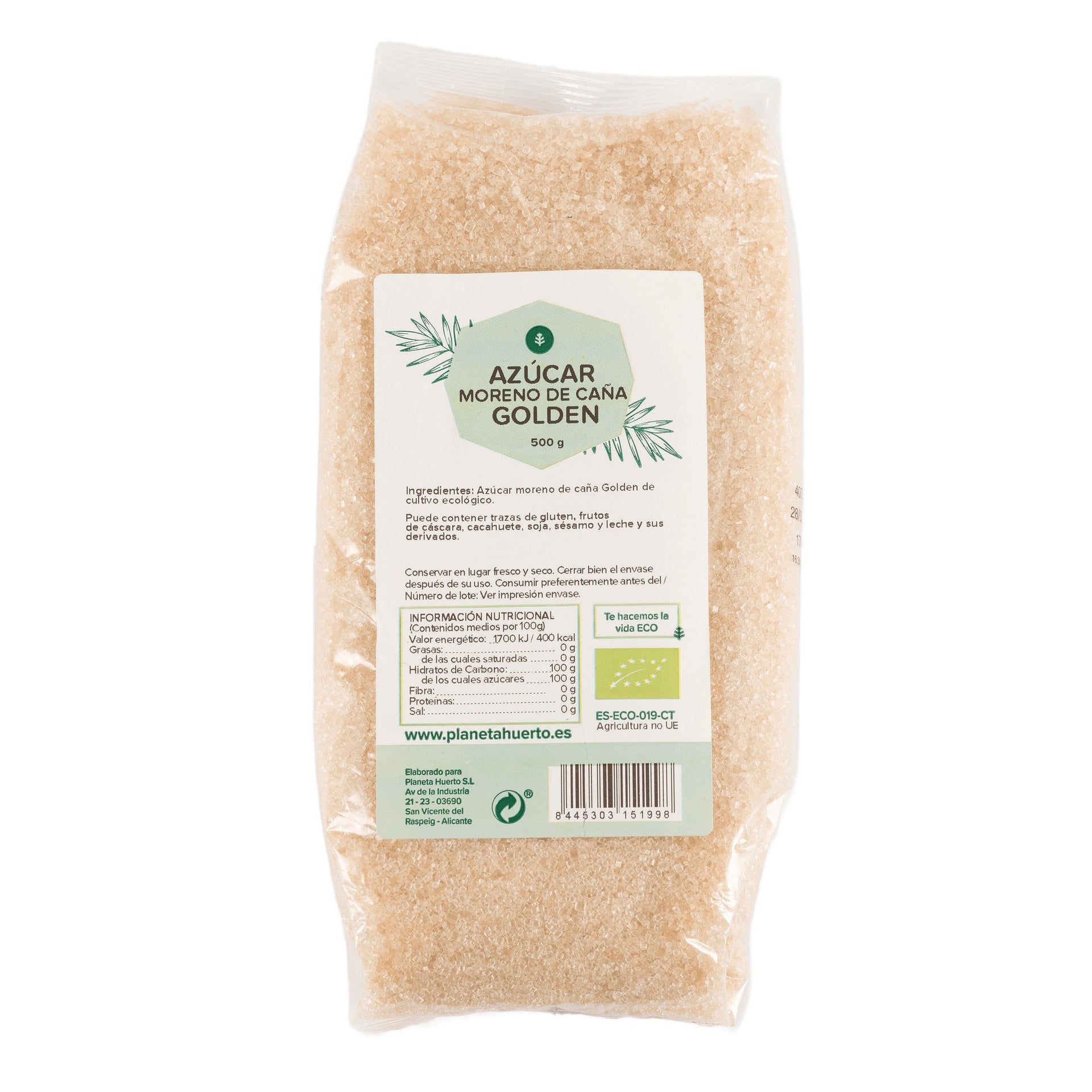 Azúcar de caña golden ECO Planeta Huerto 500 g