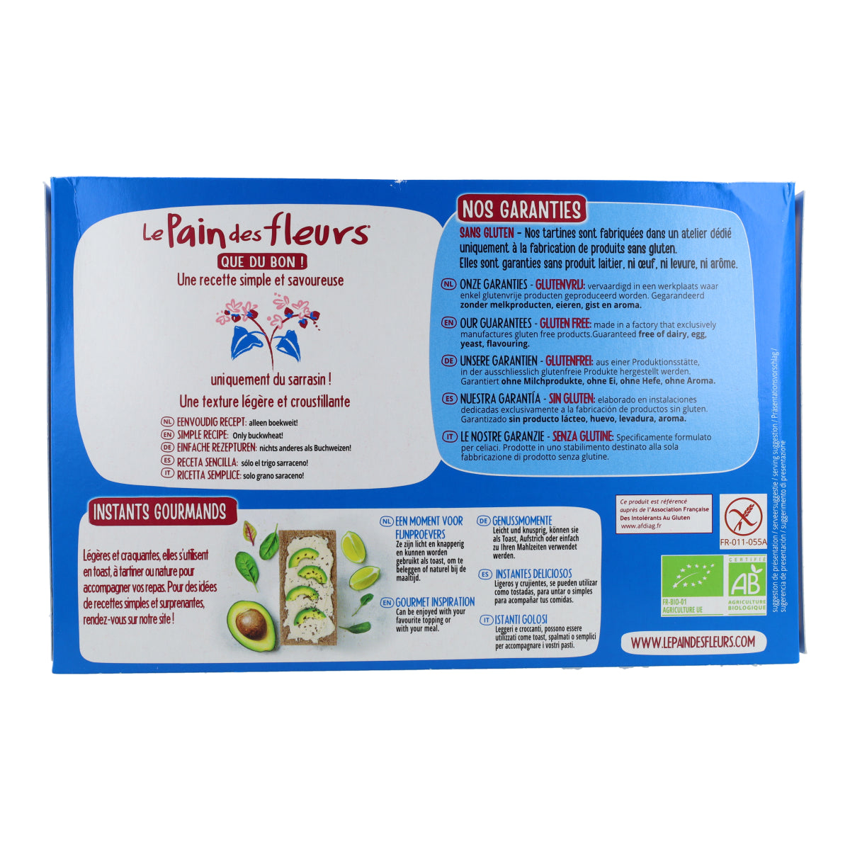 Knapperige crackers van boekweit zonder zout en glutenvrij BIO Le Pain de Fleurs 300 g
