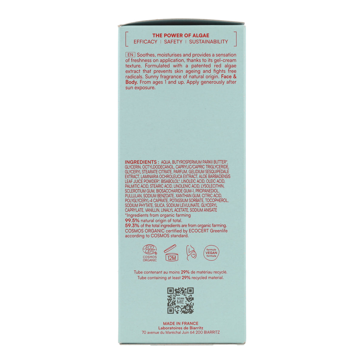 Aftersun-vloeistof Alga Maris Lab. Biarritz 150 ml