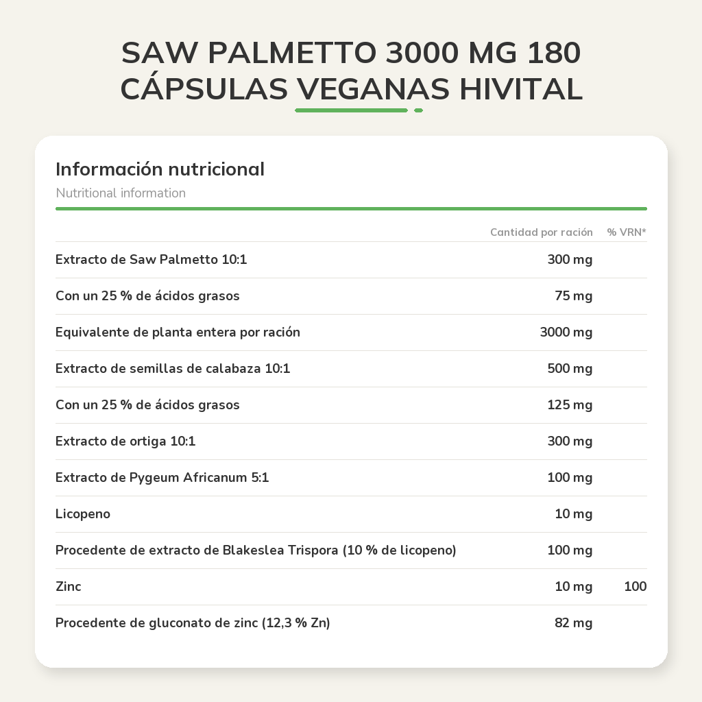 Información nutricional