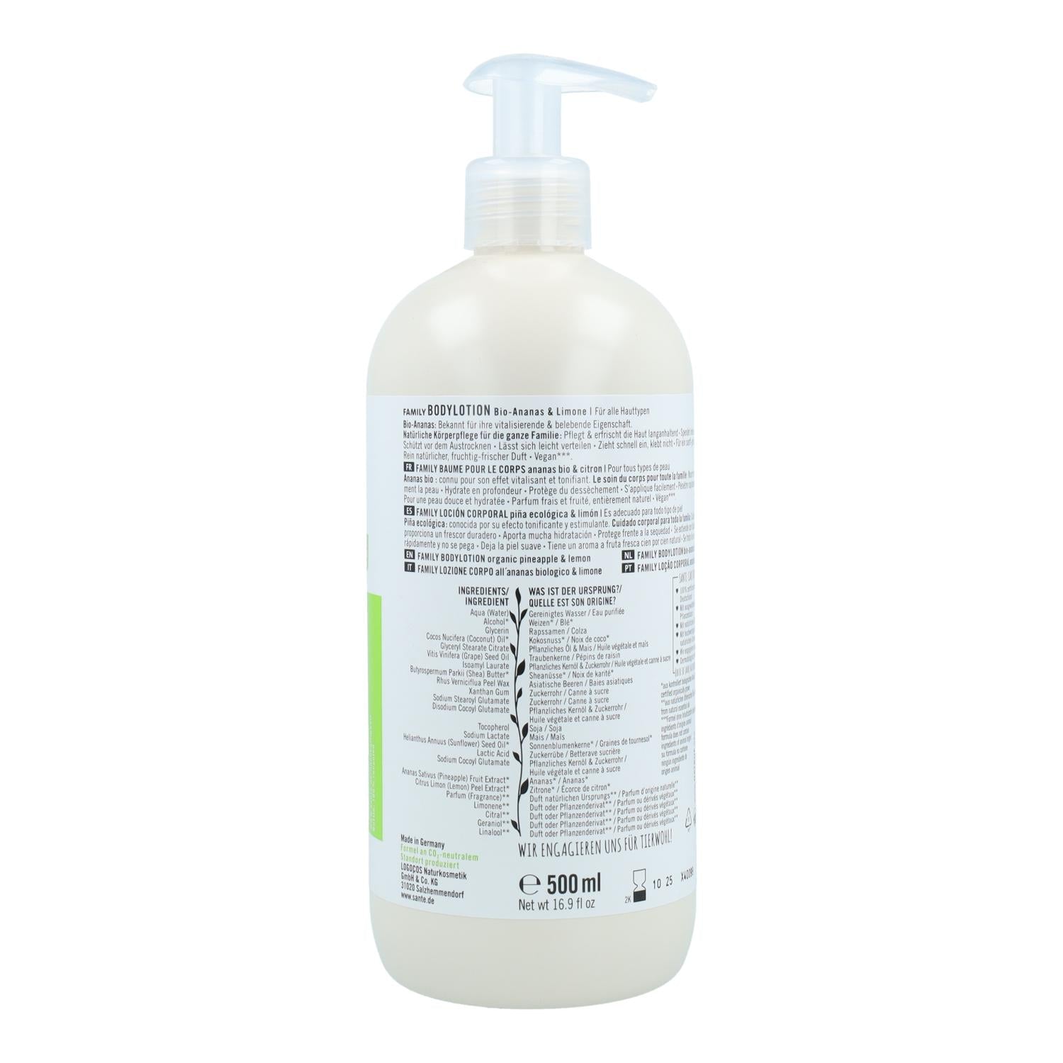 Loción corporal piña y limón Sante 500 ml