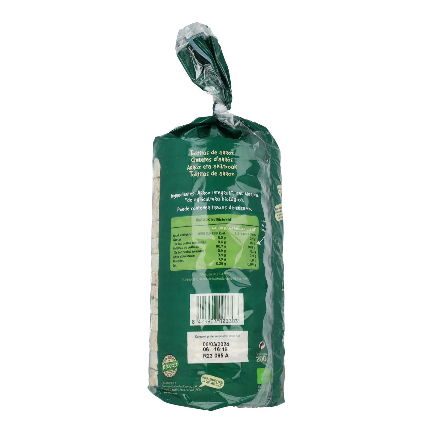 Tortitas de Arroz Clásicas Biocop 200 g