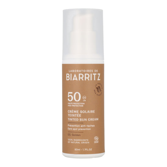 Gouden gezichtscrème SPF 50 Alga-Gorria & aloë vera Bio, Laboratorios Biarritz, 50 ml
