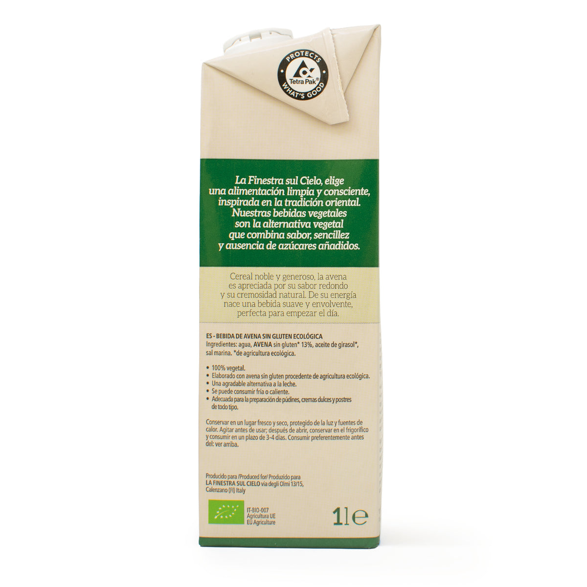 Pakket 6 x glutenvrije haverdrank La Finestra Sul Cielo 1 L
