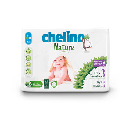 Pack ahorro Pañales T3 4-10 kg Chelino Nature 144 uds