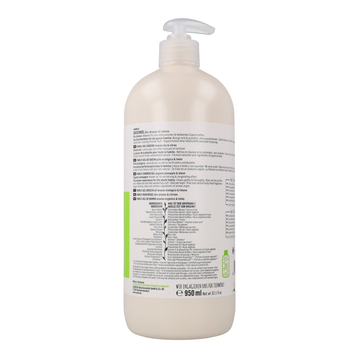 Biologische douchegel met ananas en citroen Sante 950 ml