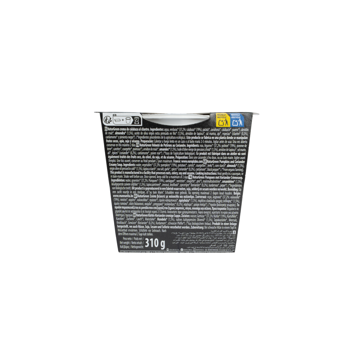 Pompoen- en koriandercrème Naturgreen, 310 g