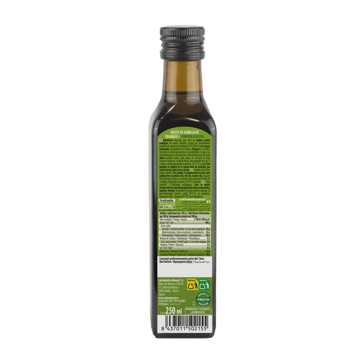 Biologische pompoenpitolie NaturGreen, 250 ml