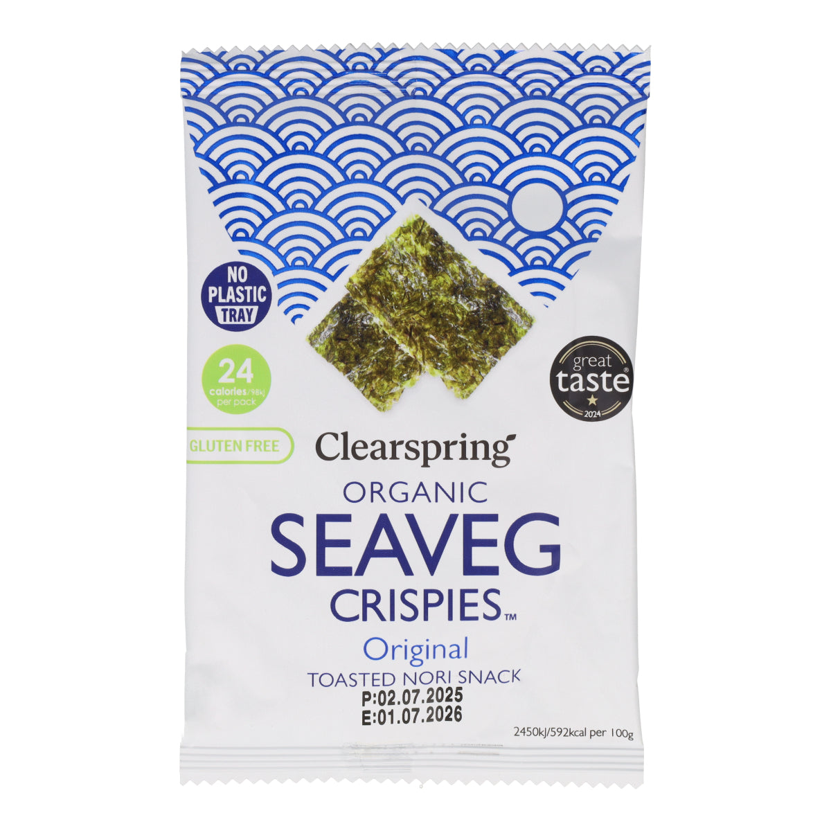 Biologische geroosterde nori-snack van Clearspring 4 g